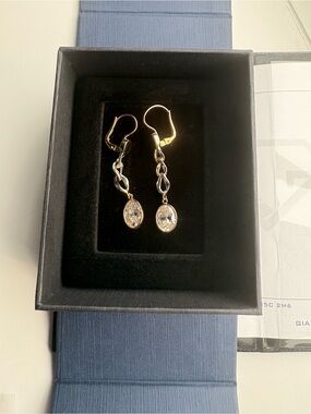 NEW 14kt yellow & white gold 5.01 CT’ oval LAB GROWN diamond earrings